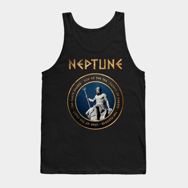 Neptune Ancient Roman Sea God Symbol Tank Top by AgemaApparel